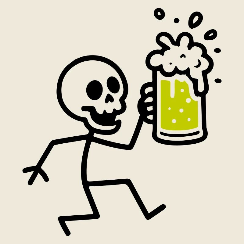 Skeleton Beer Drinking