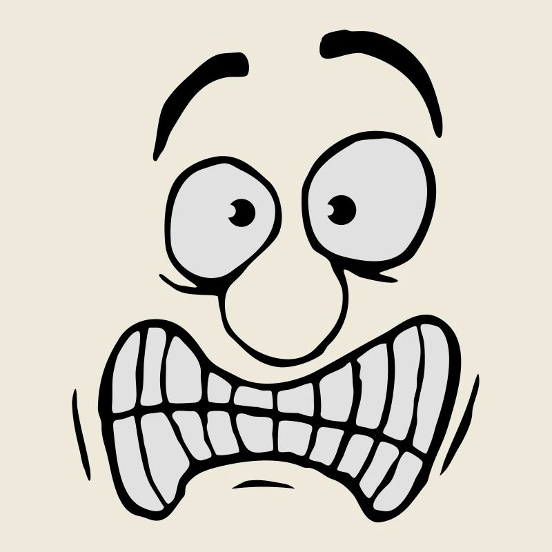 Insecure Anxious Comic Cartoon Face