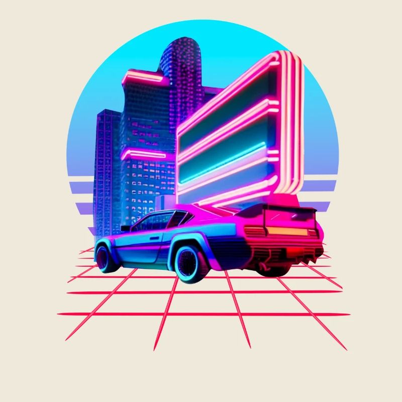 Retro Wave 80s Skyline Electro-Wave Vaporwave