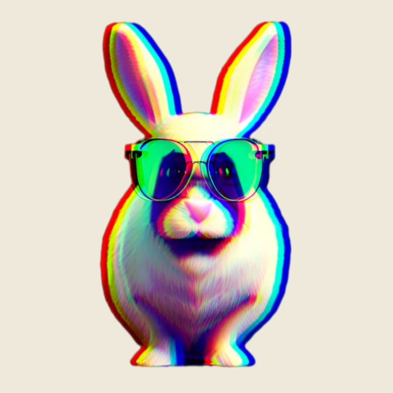 cool rabbit - glitch effect rabbit