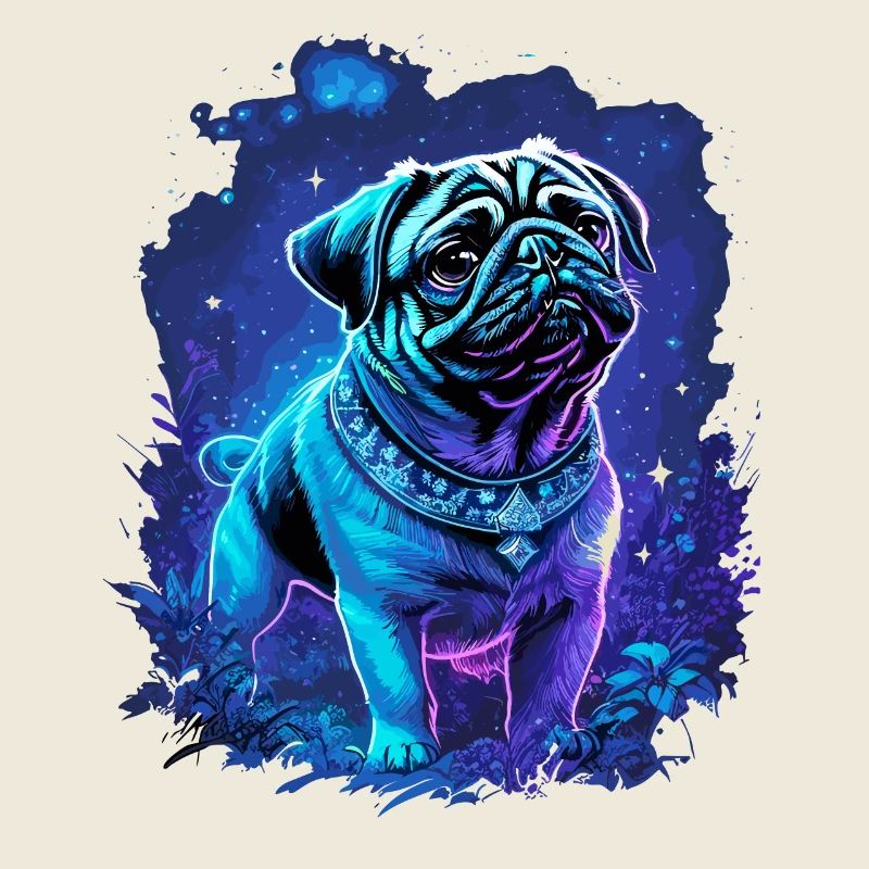 Mystical Cute Pug Dog