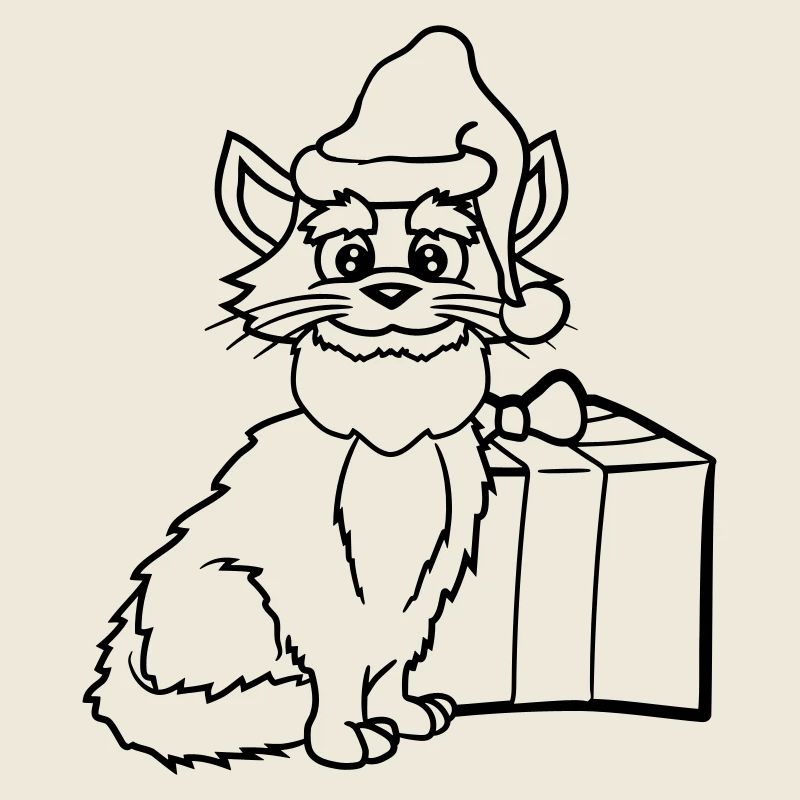 Cadeau de Noël d’hiver pour chat du Père Noël