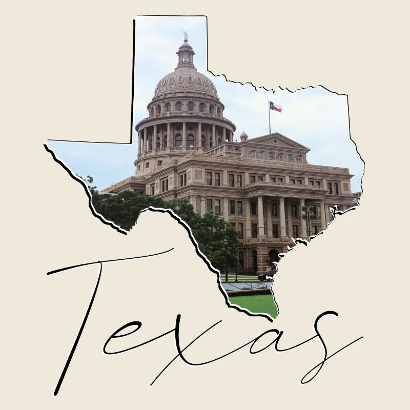 Texas State Capitol in Texas State Map TX