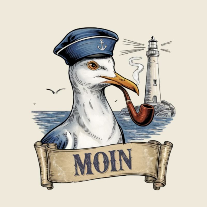 Vintage Seemöwe Nautischer Vogel