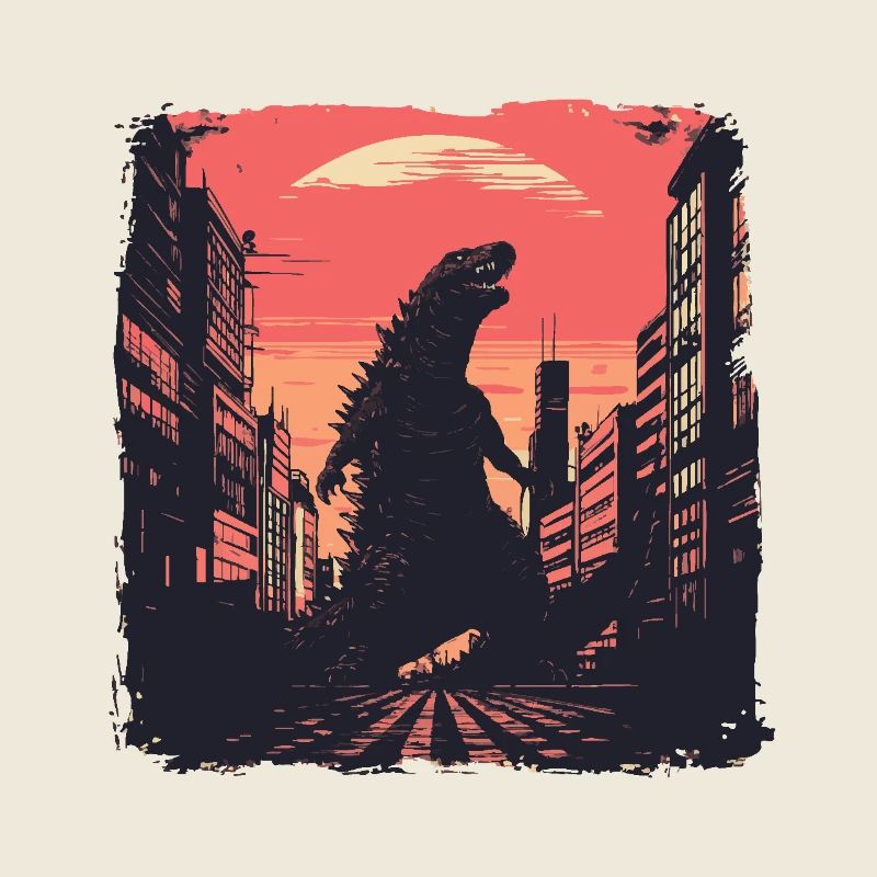 Kaiju Monster Design Sunset Geschenkidee