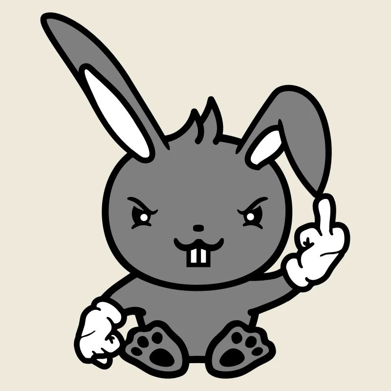 Hase Mittelfinger Zeigen Böse Frech Beleidigend