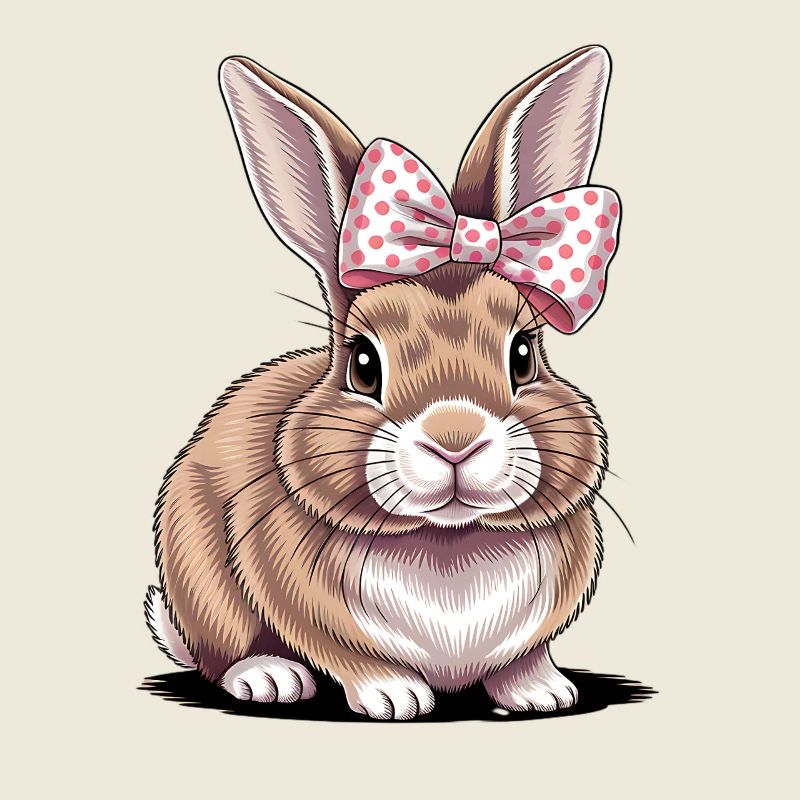 Passover Party Gift, Cute Bunny with Pink Bow