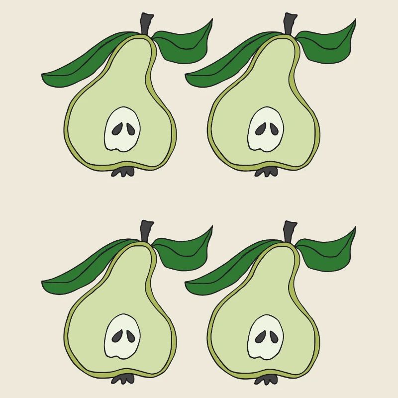 Pear halves quadruple