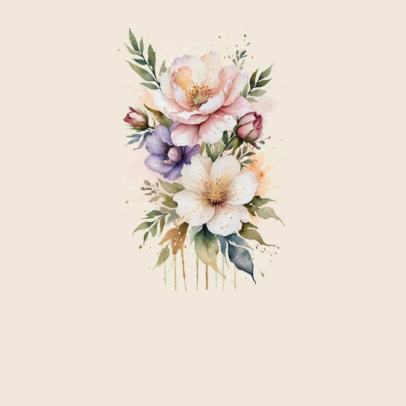 Ätherisches Aquarell Blumenstrauß