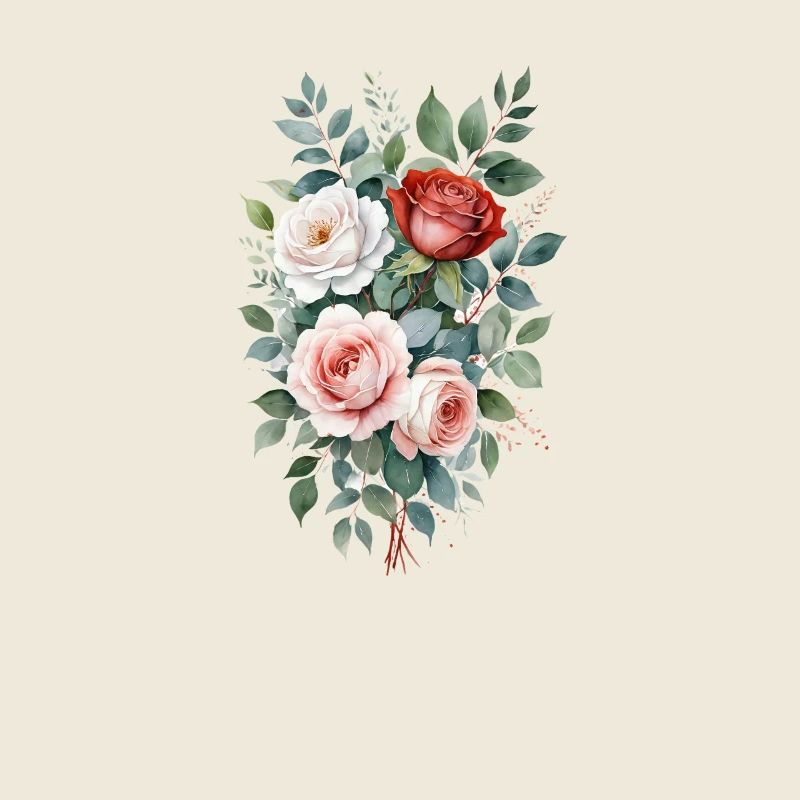 Bouquet élégant d’aquarelle de rose
