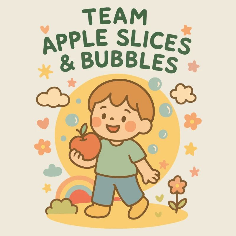 Jardin d’enfants amusant Team Apple Slices & Bubbles
