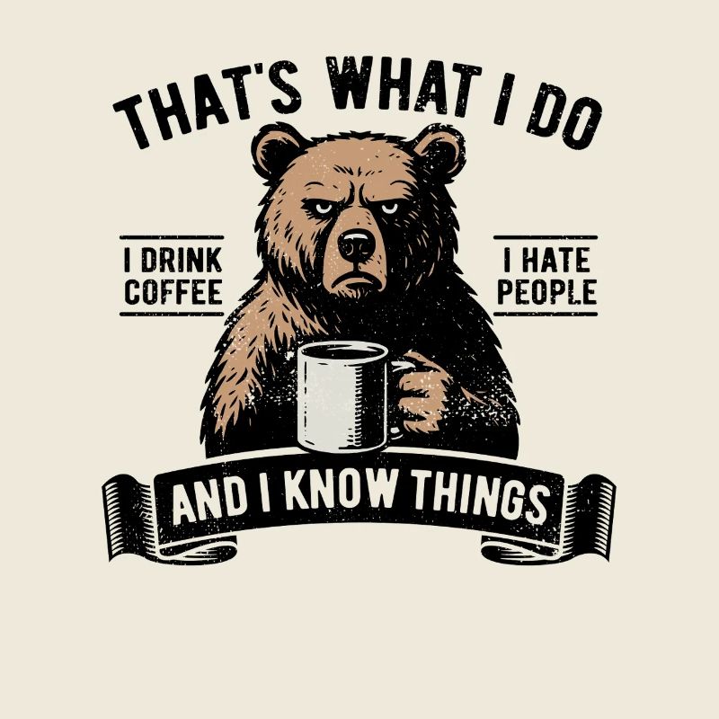 I drink coffee, I hate people and I know things