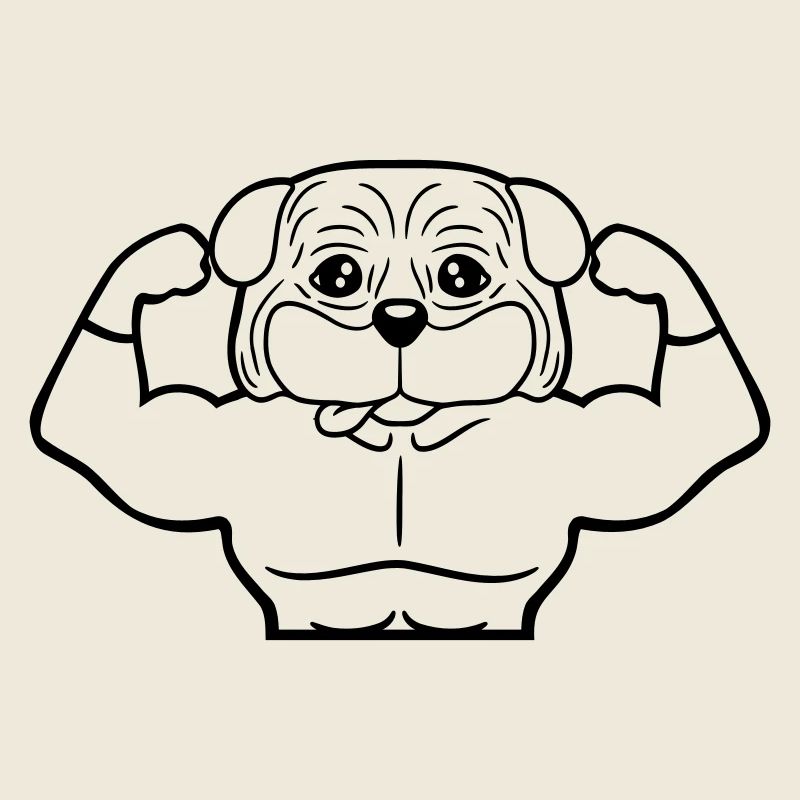 Hund Bodybuilder Stark Muskeln Gym Gewichtheben