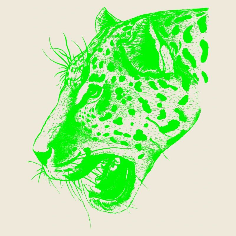 léopard vert, léopard, grand chat,