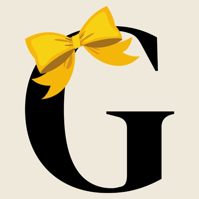 Letter G yellow bow