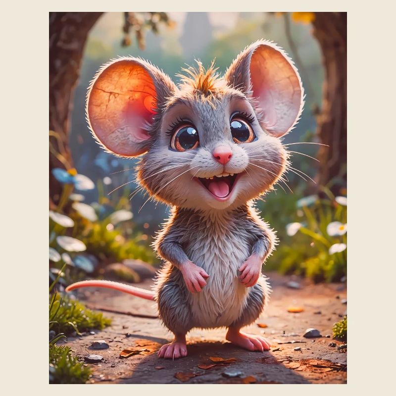 Animaux super mignons dans une forêt – Souris de bois