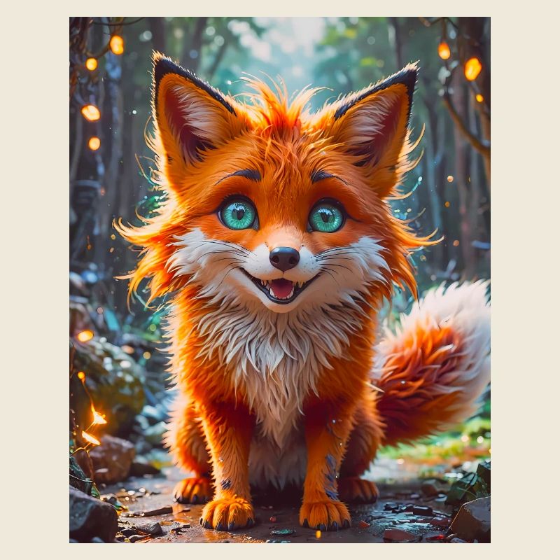 super cute animals in a forest – red fox