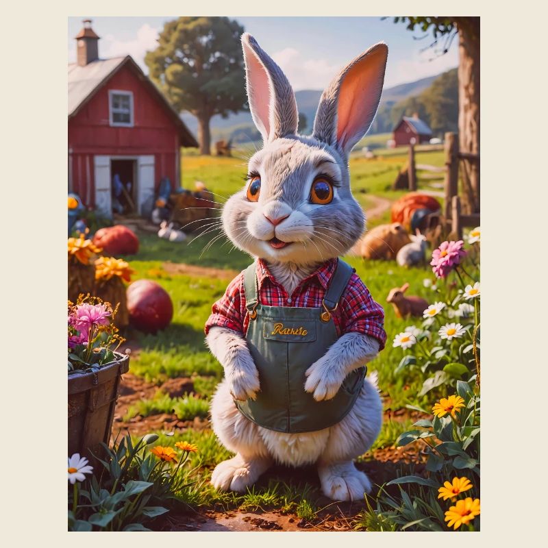 super cute animals on a farm – rabbit