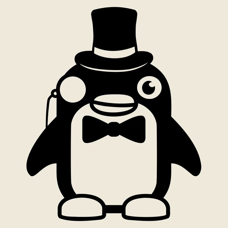 Penguin Gentleman Sir Mr. Top Hat Monocle