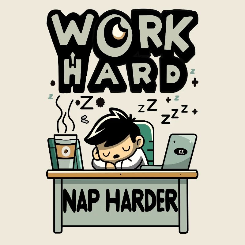 Work Hard and Sleep Harder- Coffee Break Office