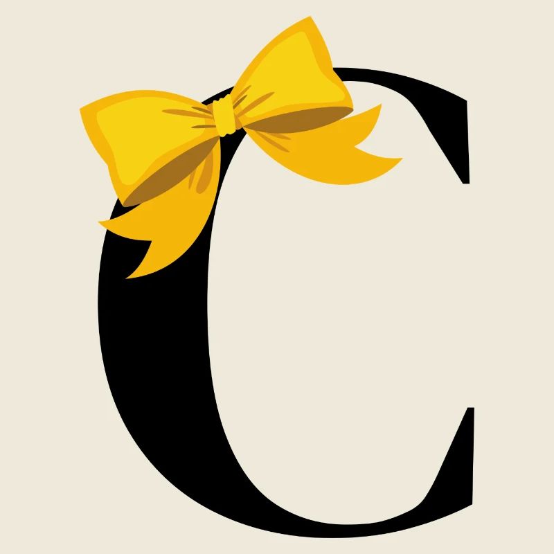 Lettre c nœud jaune