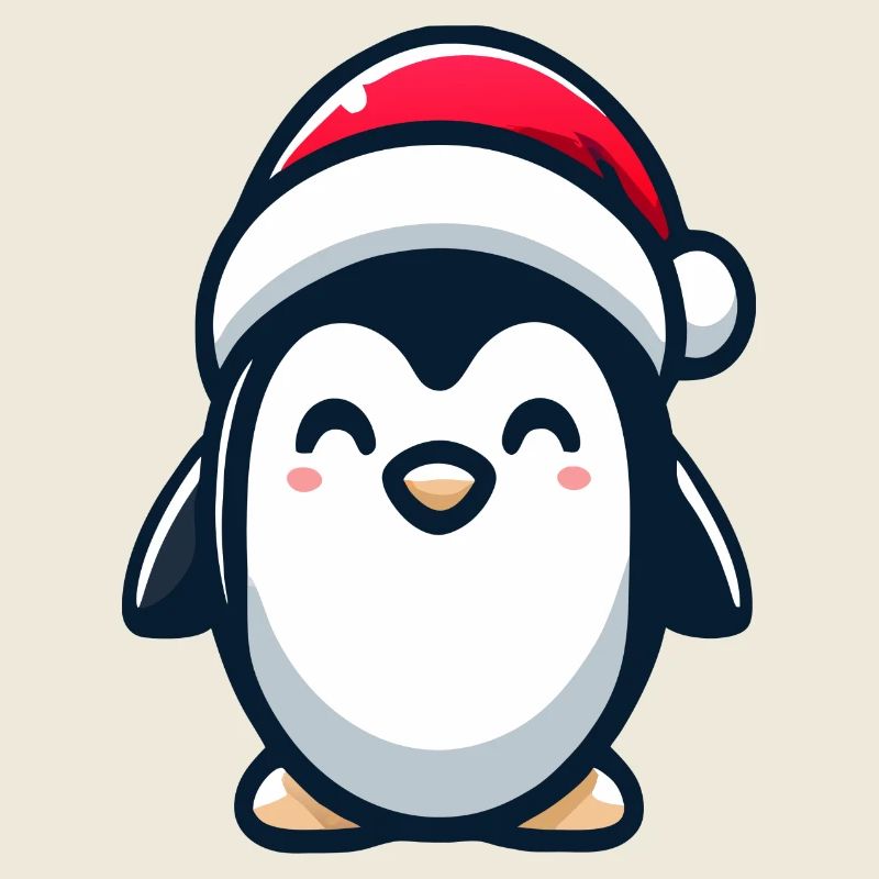 Pingouin avec chapeau de Père Noël