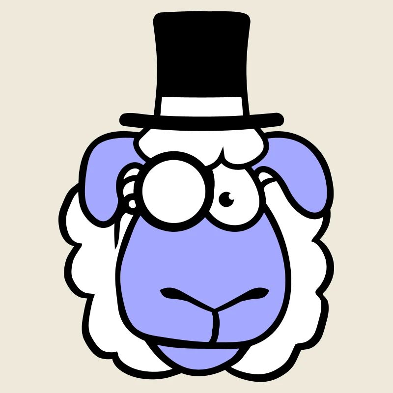 Sheep Mr. Gentleman Top Hat Monocle Glasses
