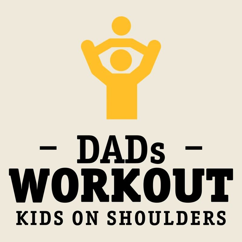 Papas workout mit Kind auf Schultern Geschenk