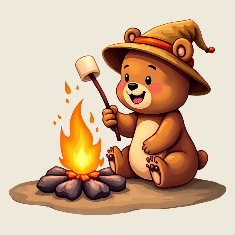 Bear Campfire Marshmallow Treat