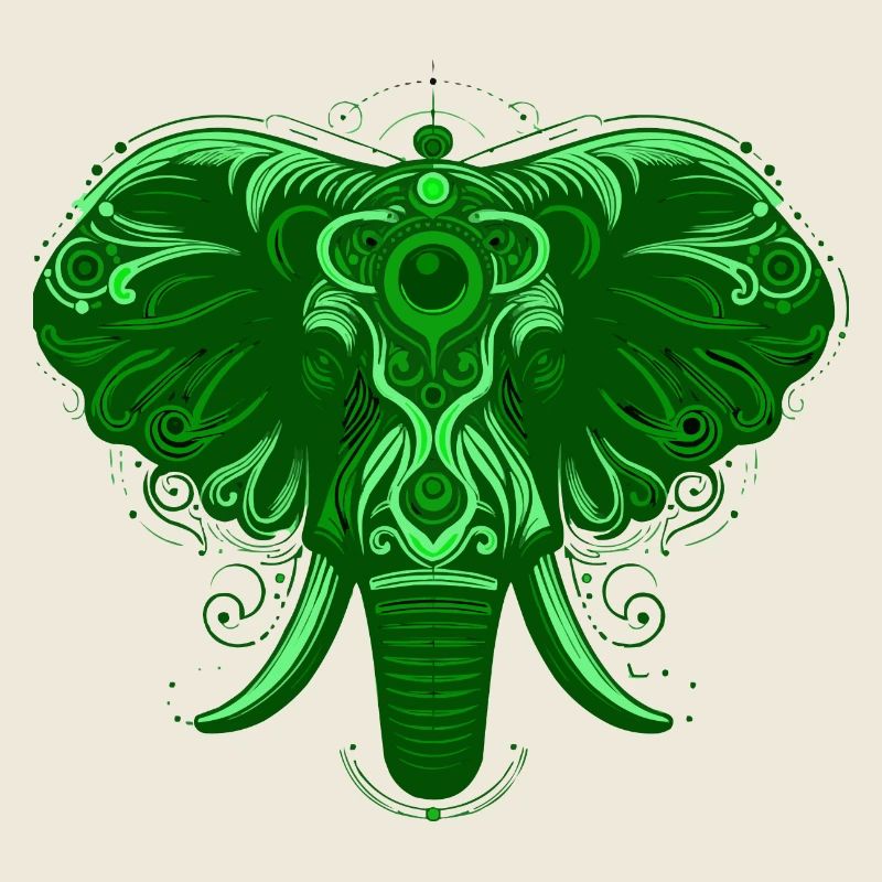 Tier Elefant Grün