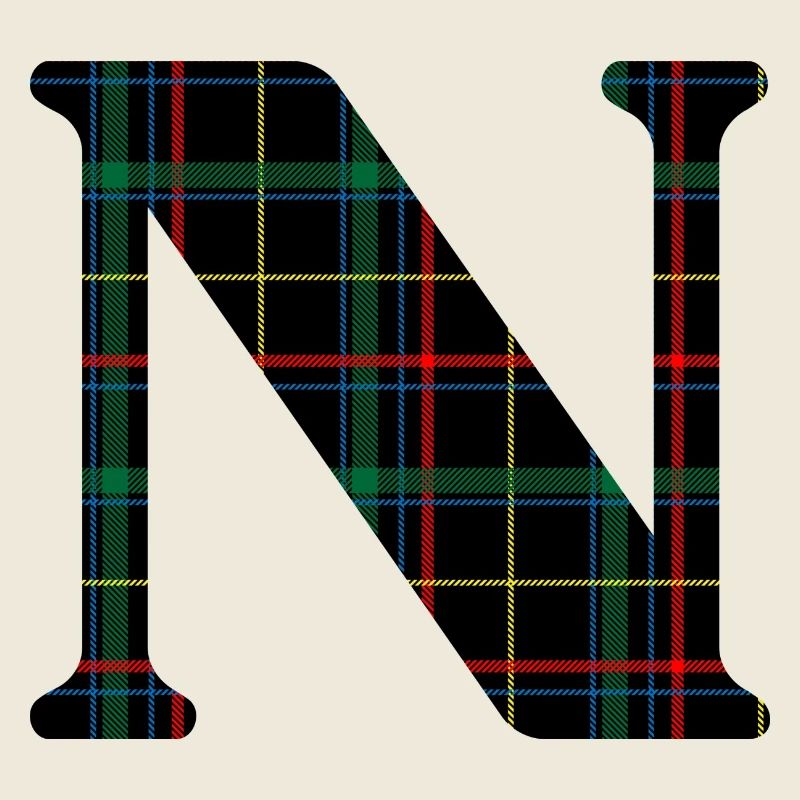 Monogram n Scottish tartan