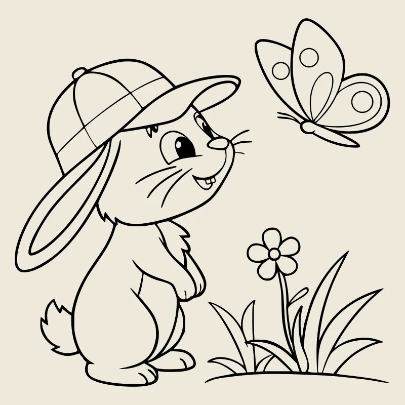 Hase Häschen mit Kappe