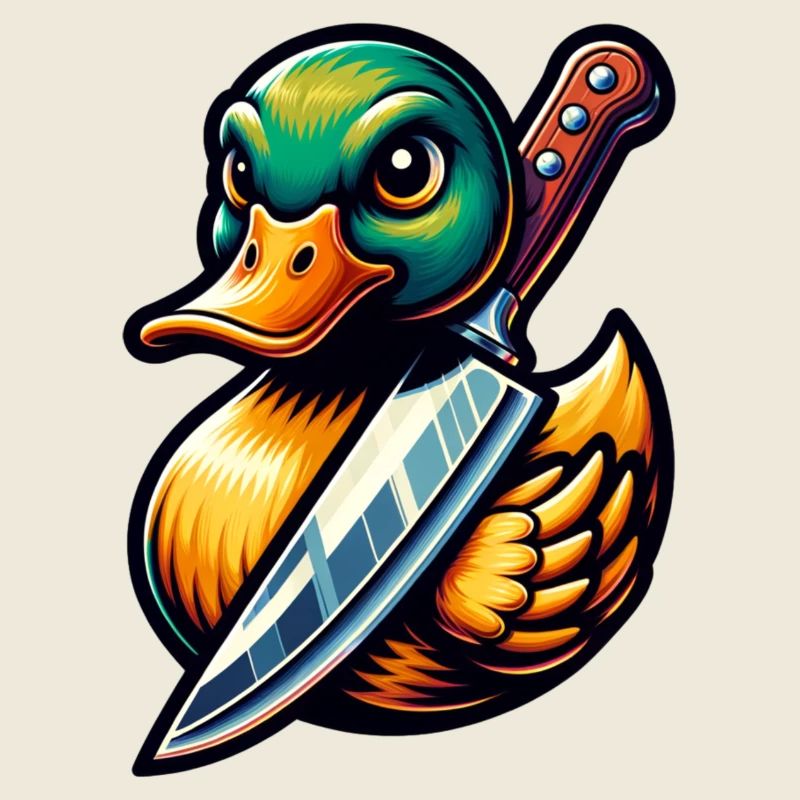 Ente mit Messer Halloween
