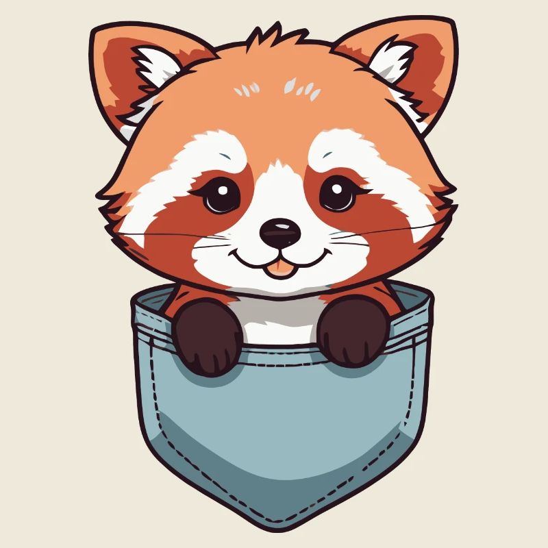 Panda roux dans la poche de poitrine