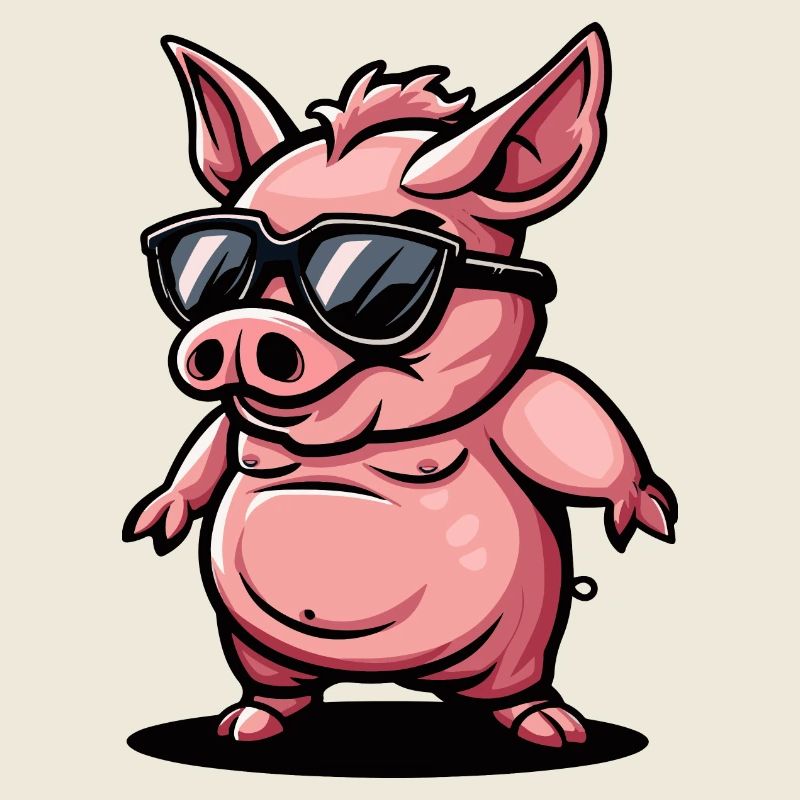 Cochon Bande Dessinée Cool Sow