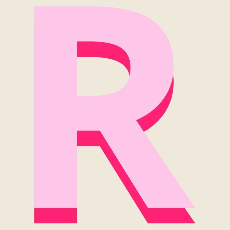 Lettre r rose pop et moderne