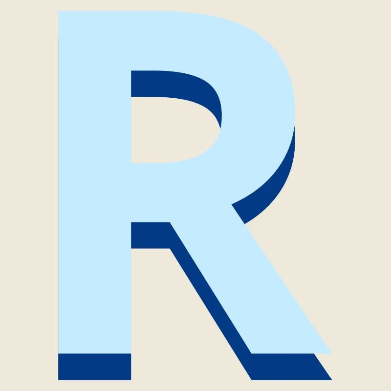 Pop und moderner blauer Buchstabe r