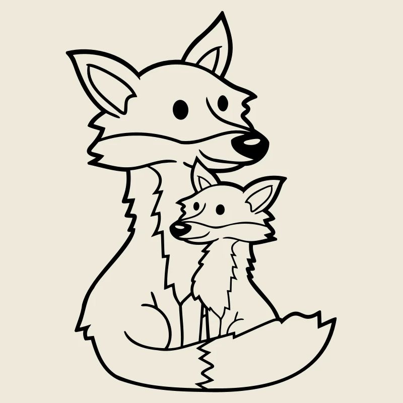 2 Füchse Mutter Rotfuchs Kleines Kind Vater Mama