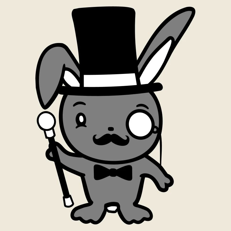 Mr. Bunny Gentleman Top Hat Monocle Glasses
