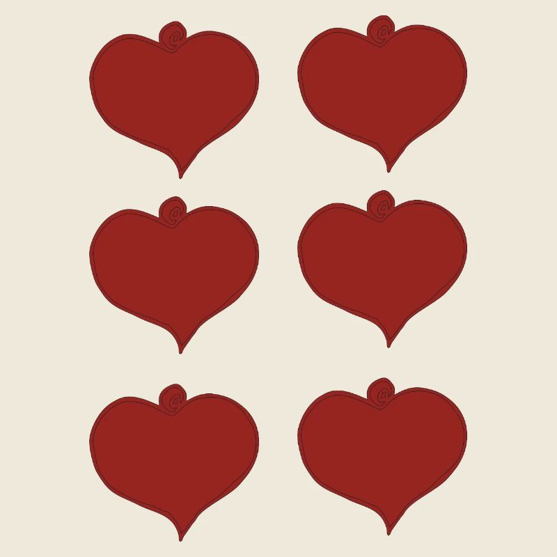 Heart pendant sixfold