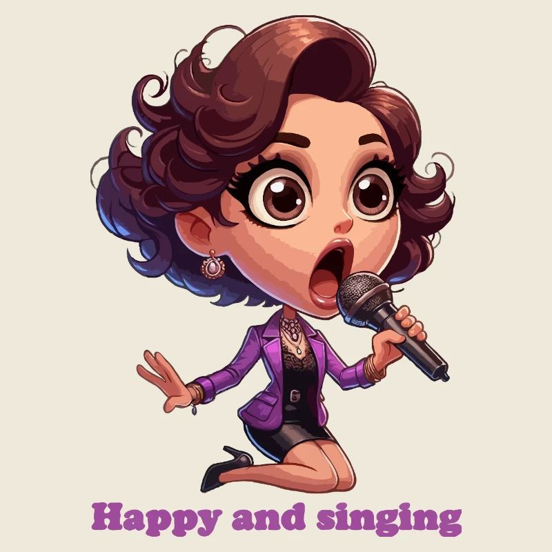 Fröhlich und singend