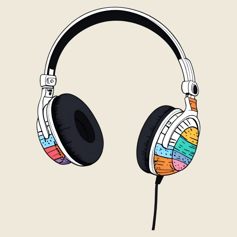 Headphones Headset Comic Style