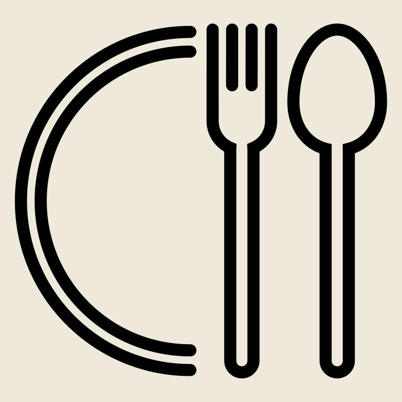 Löffel, Gabel und Teller