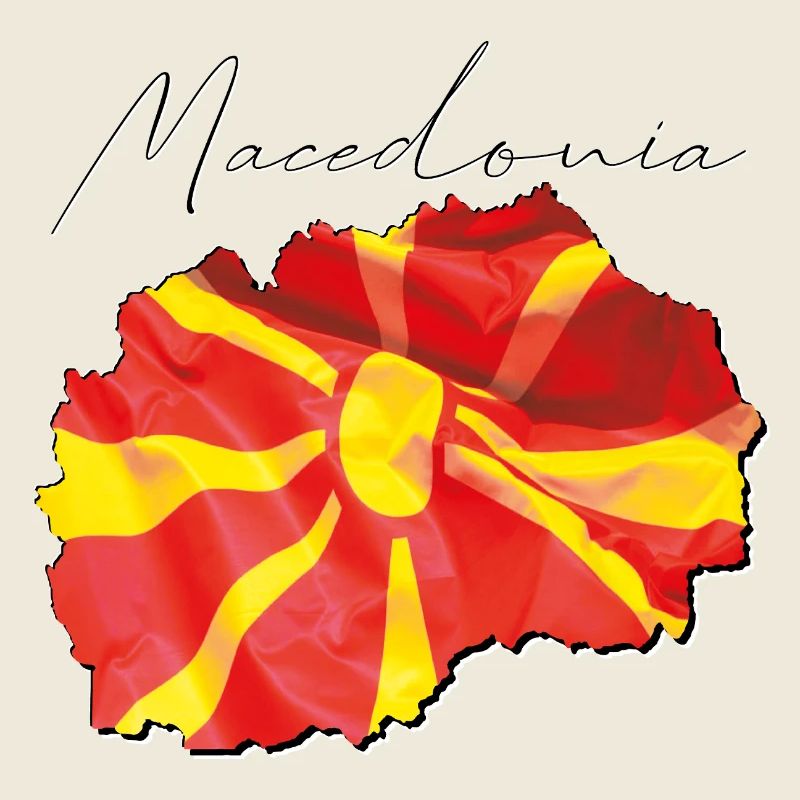 Drapeau de la Macédoine en Macédoine Carte FR