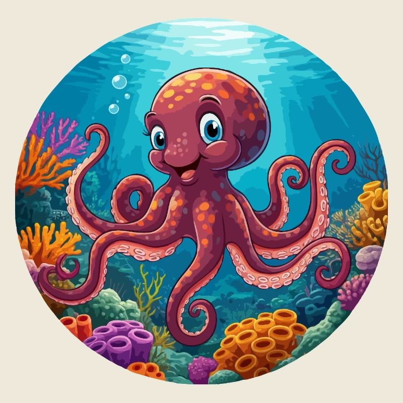 Poulpe dans le corail