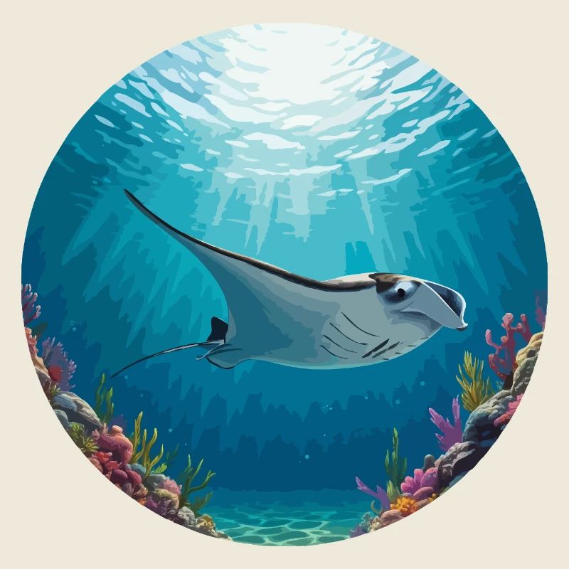 Mantarochen in der Sonne