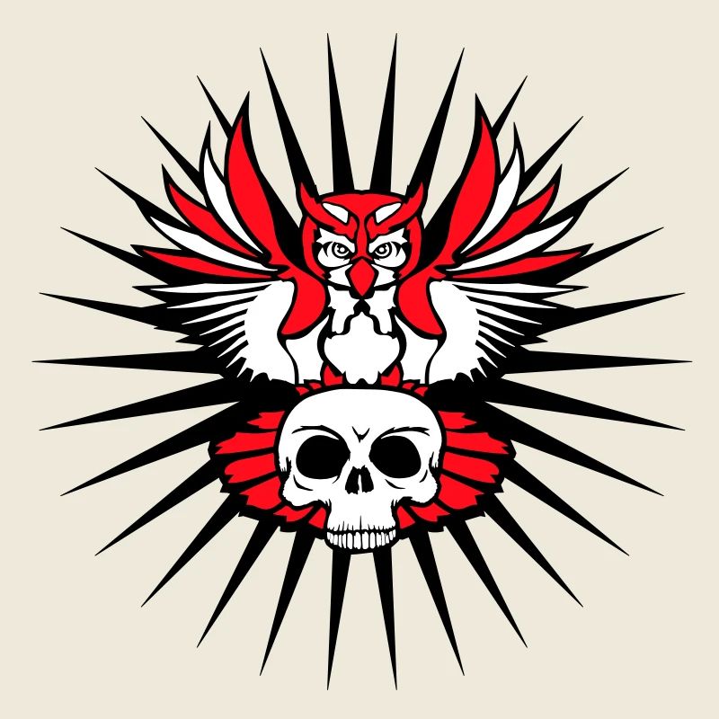 Owl Eagle Owl Cool Skull Skull Halloween Tattoo