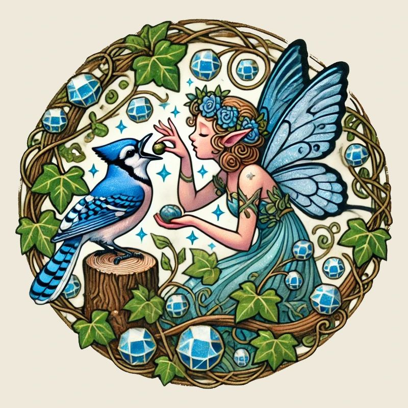 Blauhäher Fee Fantasy Kunst