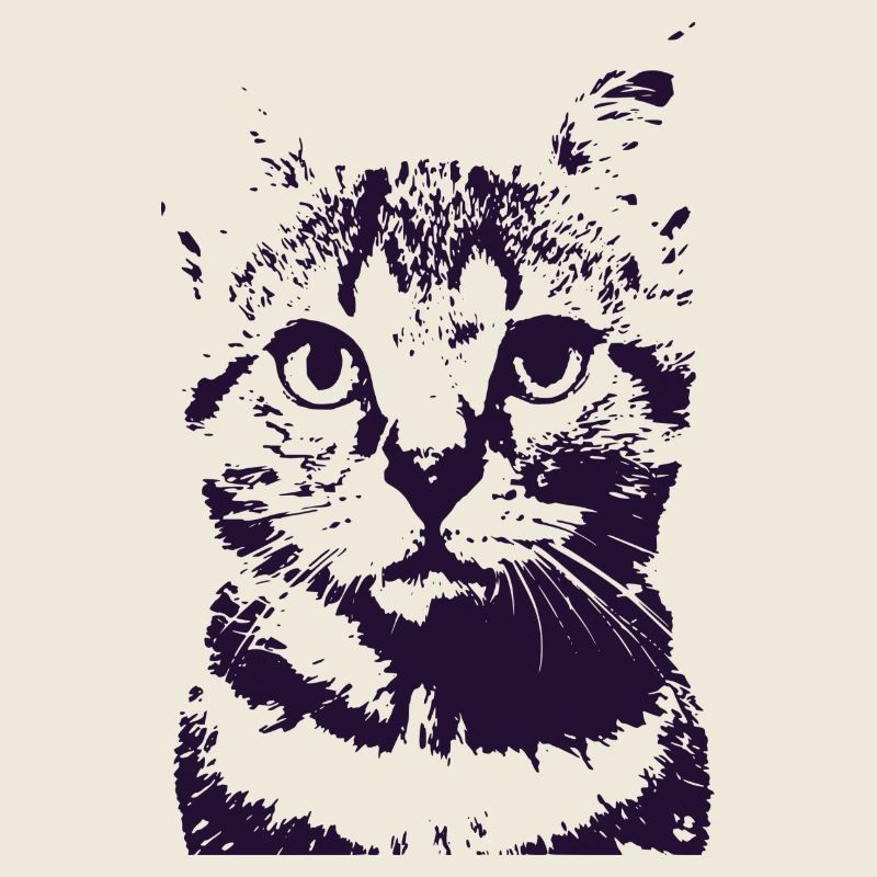 Space Cat Navy Stencil