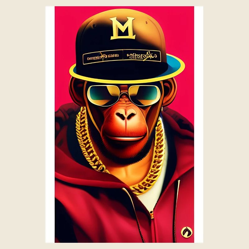 Cool monkey with gold chain